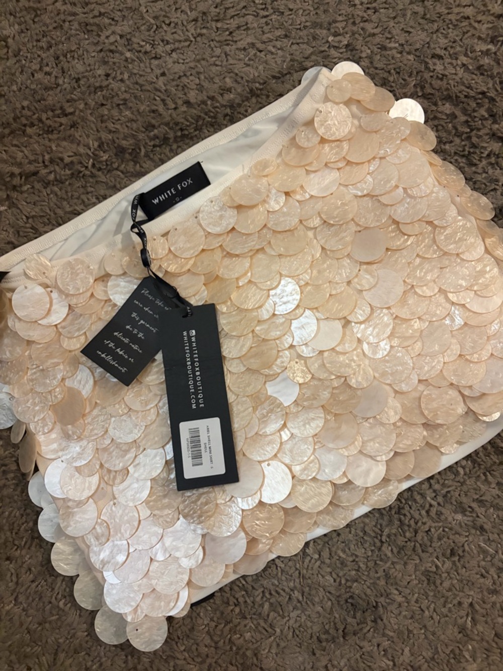 White Fox Ariel Mini Skirt Cream Shell - Picture 4 of 4